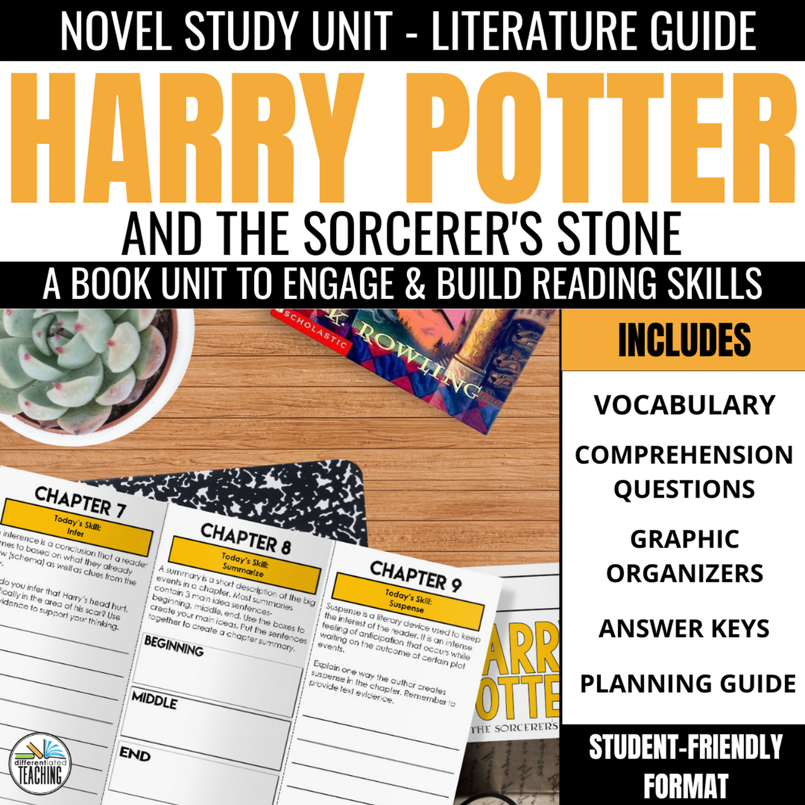 Harry Potter & the Sorcerer’s Stone Novel Study – Differentiated 