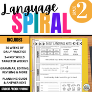 2nd Grade Daily Language Spiral Review - Differentiated Teaching with Rebecca Davies