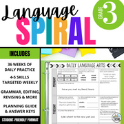 3rd Grade Daily Language Spiral Review - Differentiated Teaching with Rebecca Davies