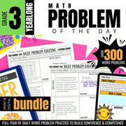 3rd Grade Math Word Problem of the Day: Yearlong Story Problem Solving Practice