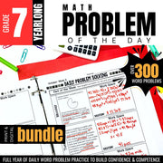7th Grade Math Word Problem of the Day: Yearlong Story Problem Solving Practice for Middle School