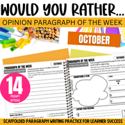 Would You Rather October Morning Work: This or That Halloween Paragraph Writing