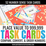 Place Value Task Cards: Convert, Compare, & Order Numbers through 999,999 - Differentiated Teaching with Rebecca Davies