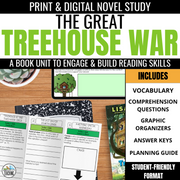 The Great Treehouse War Novel Study: Book Study Unit for the Book by Lisa Graff - Differentiated Teaching with Rebecca Davies