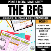 The BFG Book Unit: Novel Study Activities for The Big Friendly Giant Roald Dahl