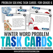 Winter Word Problems for 6th grade: Story Problem Task Cards