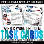 Winter Word Problems for 7th grade: Story Problem Task Cards