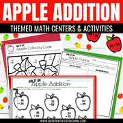 Apple Addition: 2-Digit Addition w/ Regrouping Math Center Activities for Fall