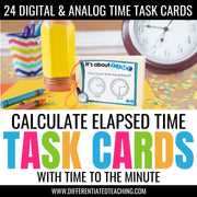 elapsed time task cards for time to the minute