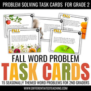 Fall Word Problems: Seasonal Story Problem Task Cards for Math