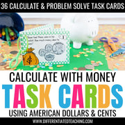 Calculating with Money and Making Change Task Cards